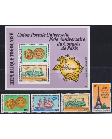 F-EX63523 TOGO MNH 1978 100th ANNIV OF UPU RAILROAD FERROCARRIL CHEMIS DE FER.