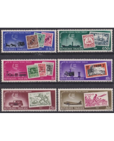 F-EX64042 TOGO MNH 1963 65th ANNIV OF POSTAL SERVICE RAILROAD SHIP PAQUEBOT AVION.