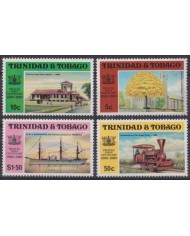 F-EX64044 TRINIDAD & TOBAGO MNH 1980 PRINCESS TOWN CENT RAILROAD SHIP TREE.