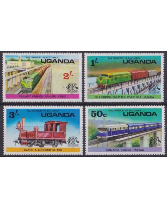 F-EX64048 UGANDA MNH 1976 RAILROAD FERROCARRIL CHEMIS DE FER LOCOMOTIVE.