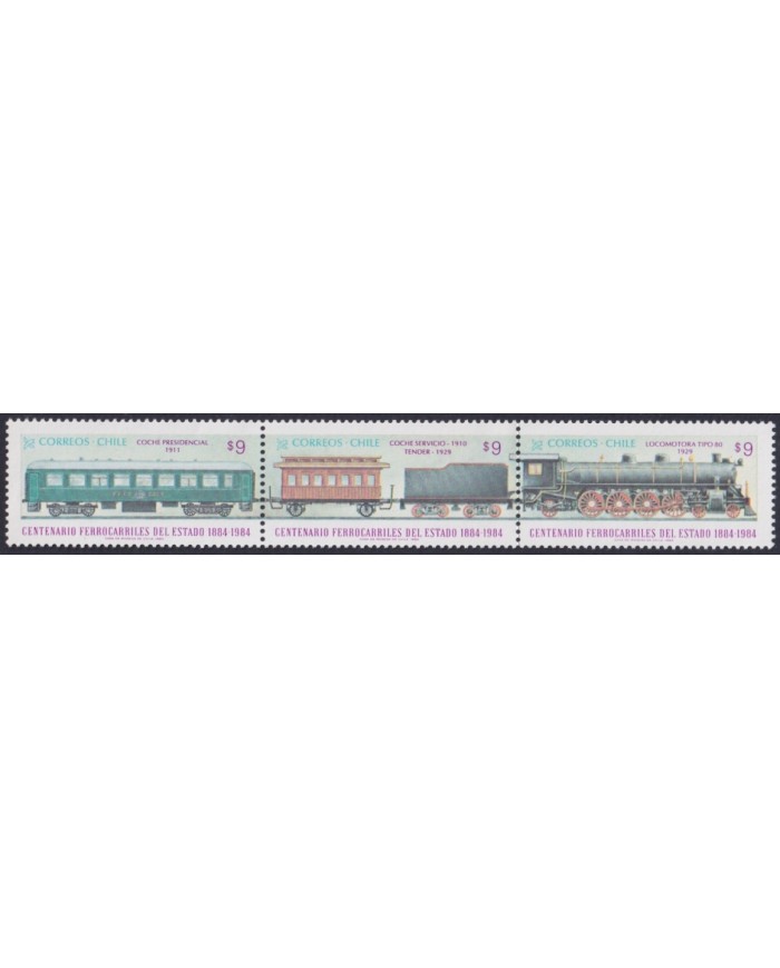 F-EX64049 CHILE MNH 1984 RAILROAD FERROCARRIL CHEMIS DE FER LOCOMOTIVE.