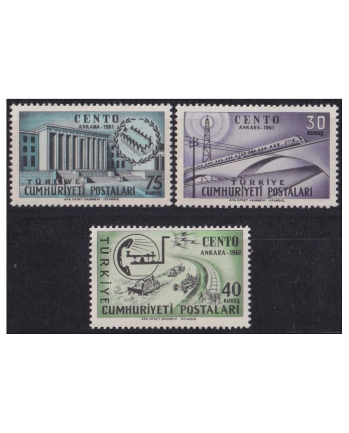 F-EX64050 TURKEY MNH 1961 CENTRAL TREATY BRIDGE RAILROAD DEVELOPMENT.