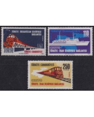 F-EX64051 TURKEY MNH 1971 RAILROAD SHIP CHEMIS DE FER LOCOMOTIVE TRAIN.