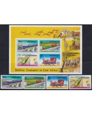 F-EX63762 UGANDA MNH 1976 RAILROAD FERROCARRIL CHEMIS DE FER LOCOMOTIVE.