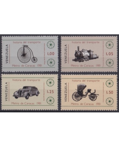 F-EX64052 VENEZUELA MNH 1981 SUBWAY CYCLE AUTO RAILROAD FERROCARRIL CHEMIS DE FER.