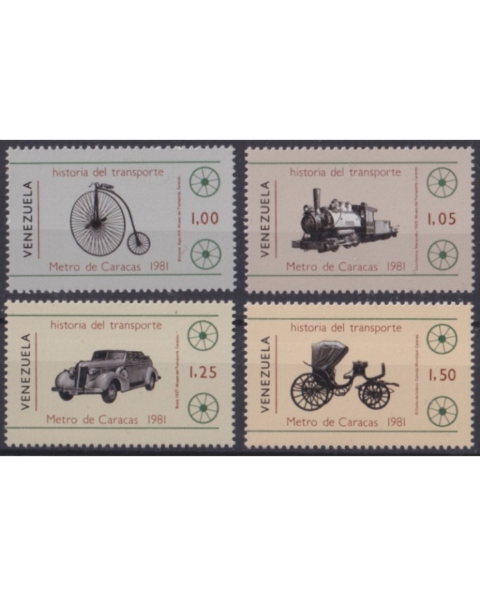 F-EX64052 VENEZUELA MNH 1981 SUBWAY CYCLE AUTO RAILROAD FERROCARRIL CHEMIS DE FER.