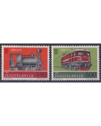 F-EX64058 YUGOSLAVIA MNH 1972 INTERN RAILROAD UNION CHEMIS DE FER LOCOMOTIVE.