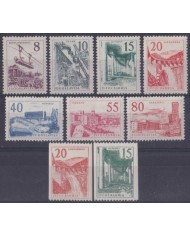 F-EX64060 YUGOSLAVIA MH 1959 DEFINITIVE SET ARCHITECTURE RAILROAD SHIP BOAT.