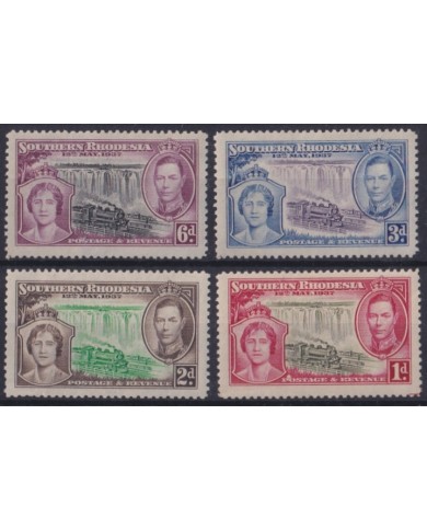 F-EX64036 SOUTH RHODESIA MH 1937 RAILROAD CHEMIS DE FER LOCOMOTIVE TRAIN.