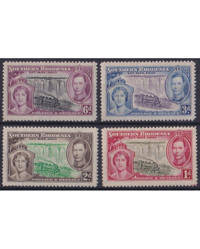 F-EX64036 SOUTH RHODESIA MH 1937 RAILROAD CHEMIS DE FER LOCOMOTIVE TRAIN.