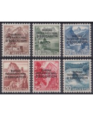 F-EX64019 SWITZERLAND UN 1948 MLH BOARD OF EDUCATION RAILROAD MOUNTAIN LANDSCAPE.