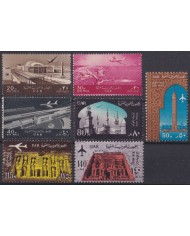 F-EX63816 EGYPT MNH 1963-64 ARCHAELOGY AIRPLANE RAILWAY TRAIN LOCOMOTIVE.