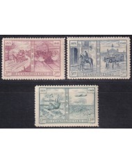 F-EX63803 CZECHOSLOVAKIA MNH 1949 UPU SHIP BUS AIRPLANE RAILWAY TRAIN SHIP LOCOMOTIVE.