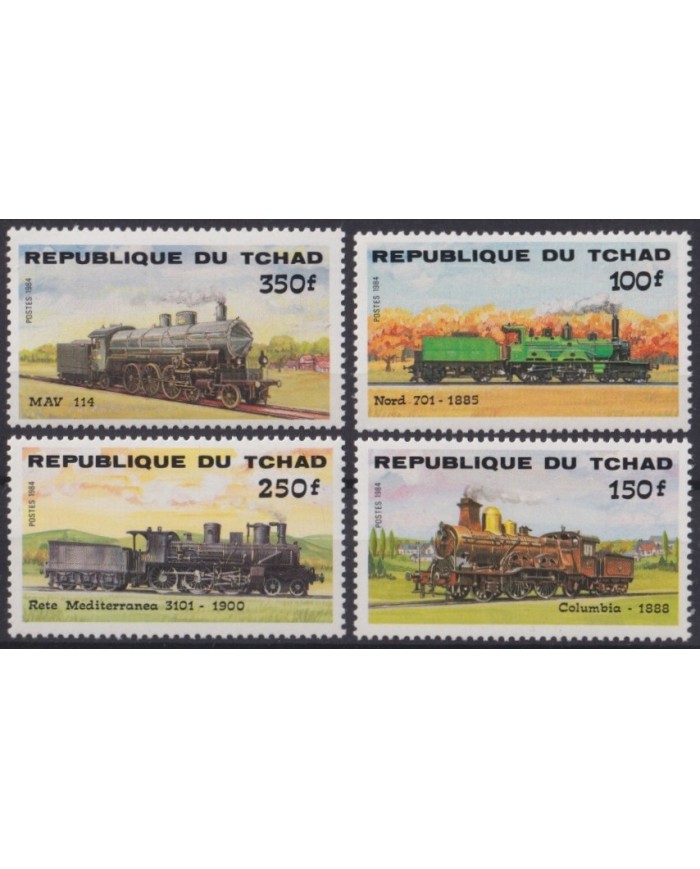 F-EX63583 CHAD MNH 1974 UPU SHIP AIRPLANE RAILWAY TRAIN SHIP SATELLITE CANOES.