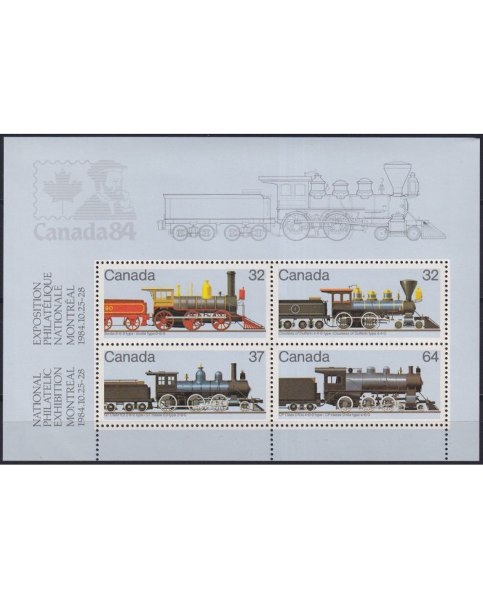 F-EX62851 CANADA MNH 1984 CHEMIS DE FER RAILWAY TRAIN LOCOMOTIVE FERROCARRIL.