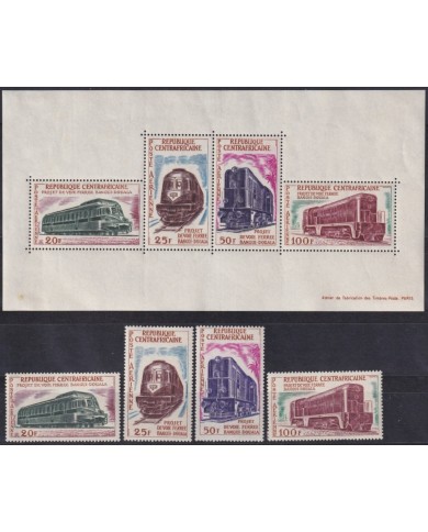 F-EX62854 CENTRAL AFRICA MNH-MH 1963 CHEMIS DE FER RAILWAY TRAIN LOCOMOTIVE FERROCARRIL.