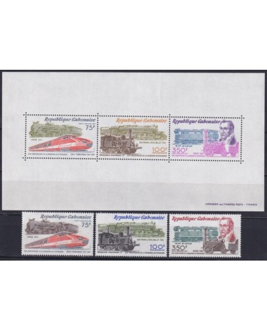 F-EX62867 GABON MNH 1981 200º ANIV STEPHENSON RAILWAY TRAIN LOCOMOTIVE FERROCARRIL.