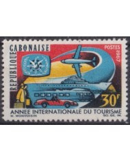 F-EX63357 GABON MNH 1967 TOURISME YEAR INDUSTRY AIRPLANE RAILWAY TRAIN LOCOMOTIVE FERROCARRIL.