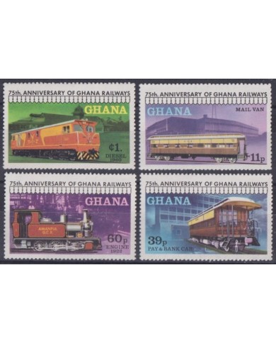 F-EX63355 GHANA MNH 1978 75º ANNIV RAILWAY TRAIN LOCOMOTIVE FERROCARRI+L.