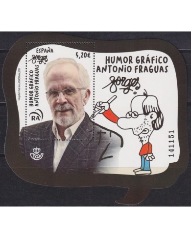 F-EX63932 ESPAÑA SPAIN MNH 2019 SPECIAL FORMAT ANTONIO FRAGUAS CARTOONIST DESING.