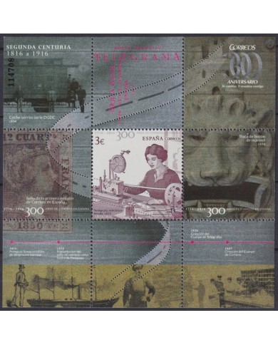 F-EX63771 ESPAÑA SPAIN MNH 2016 COMMUNICATIONS TELEGRAPH 1816-1916.