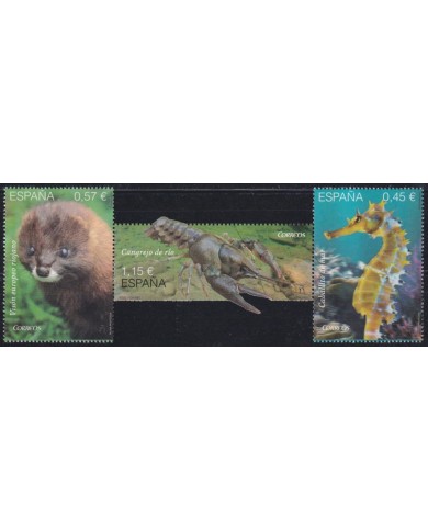 F-EX63911 ESPAÑA SPAIN MNH 2016 ENDANGERED FAUNA WILDLIFE SEAHORSE CRABS.