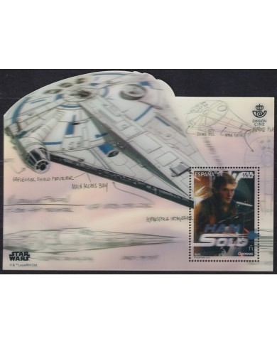 F-EX64157 ESPAÑA SPAIN MNH 2018 STAR WORLD MOVIE 3D SPECIAL TEXTURE HAN SOLO.