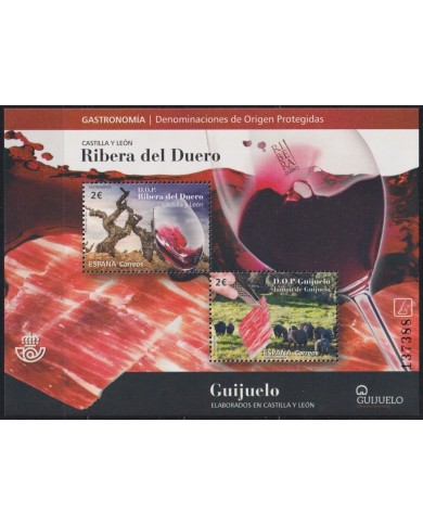 F-EX63929 ESPAÑA SPAIN MNH 2018 GASTRONOMY FOOD WINE OF RIVERA DEL DUERO & JAMON.