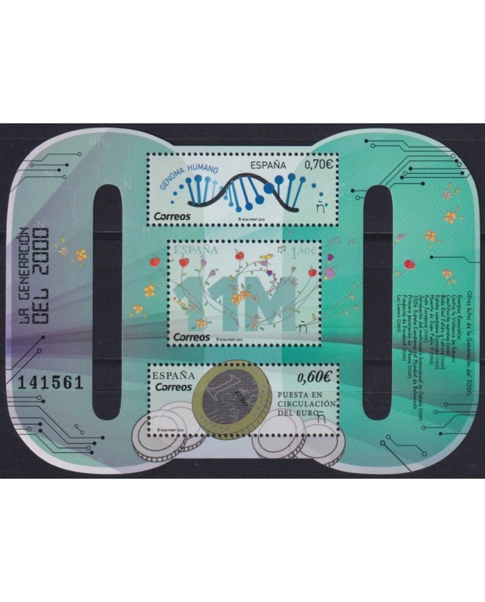 F-EX63937 ESPAÑA SPAIN MNH 2019 MILLENIUM DECADE 11M ADN EURO.