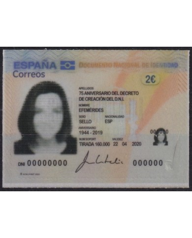 F-EX63939 ESPAÑA SPAIN MNH 2020 3D PRINTING 75º ANNIV OF DNI.