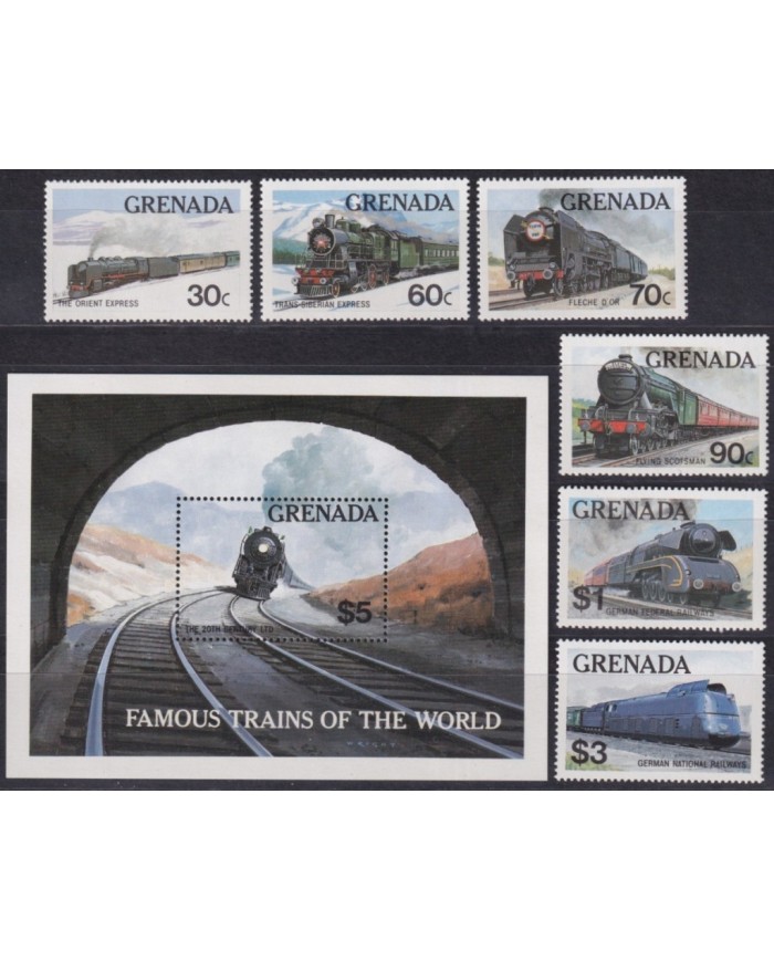 F-EX62862 GRENADA MNH 1982 CHEMIS DE FER RAILWAY TRAIN LOCOMOTIVE FERROCARRIL.