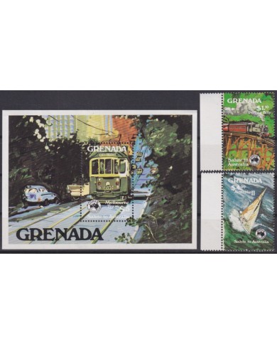 F-EX63359 GRENADA MNH 1984 CHEMIS DE FER RAILWAY TRAIN LOCOMOTIVE FERROCARRIL.