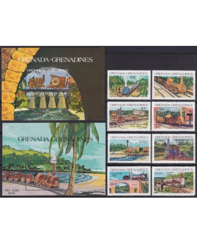 F-EX62865 GRENADA & GRENADINES MNH 1984 CHEMIS DE FER RAILWAY TRAIN LOCOMOTIVE FERROCARRIL.