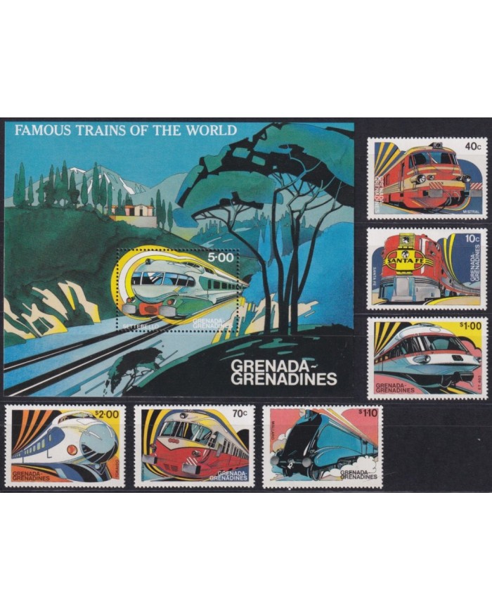 F-EX62864 GRENADA & GRENADINES MNH 1982 CHEMIS DE FER RAILWAY TRAIN LOCOMOTIVE FERROCARRIL.