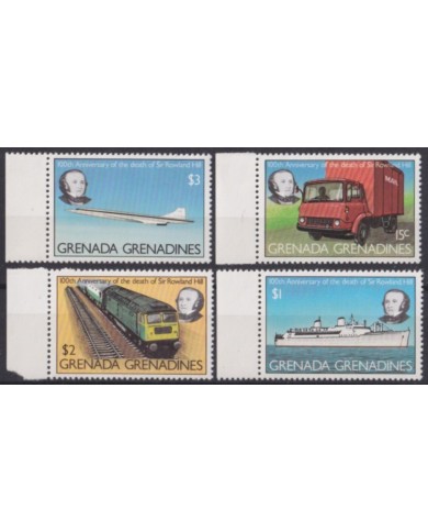 F-EX63363 GRENADA & GRENADINES MNH 1979 ROWLAND HILL AVION RAILWAY TRAIN LOCOMOTIVE FERROCARRIL.