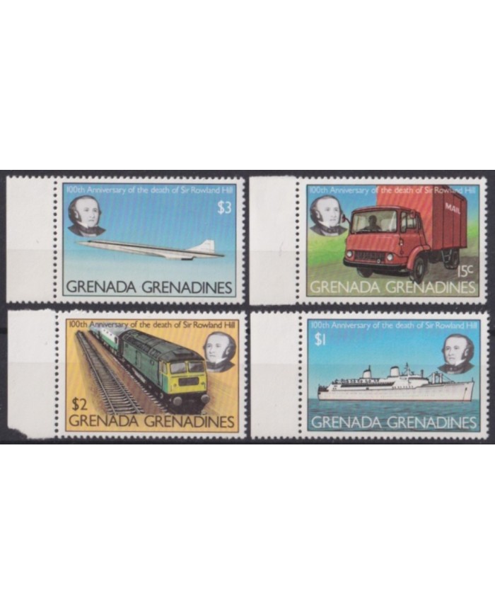F-EX63363 GRENADA & GRENADINES MNH 1979 ROWLAND HILL AVION RAILWAY TRAIN LOCOMOTIVE FERROCARRIL.
