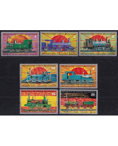 F-EX63518 GUINEA EQUATORIAL MNH 1972 JAPAN RAILROAD RAILWAYS TRAIN LOCOMOTIVE.