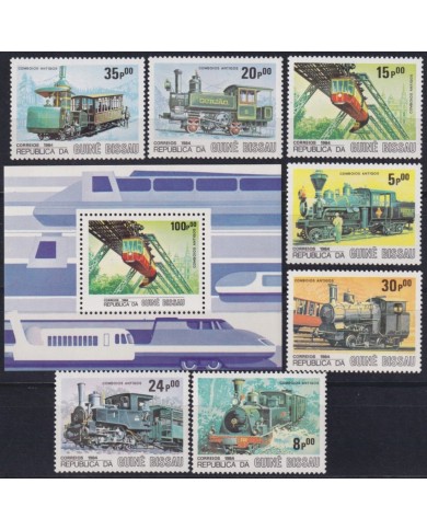 F-EX62866 GUINEA BISSAU MNH 1984 JAPAN RAILROAD RAILWAYS TRAIN LOCOMOTIVE.