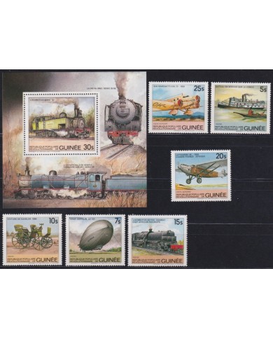 F-EX63123 GUINEA MNH 1984 JAPAN RAILROAD RAILWAYS TRAIN LOCOMOTIVE.