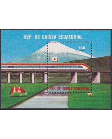 F-EX63366 GUINEA BISSAU MNH 1972 JAPAN RAILROAD RAILWAYS TRAIN LOCOMOTIVE.