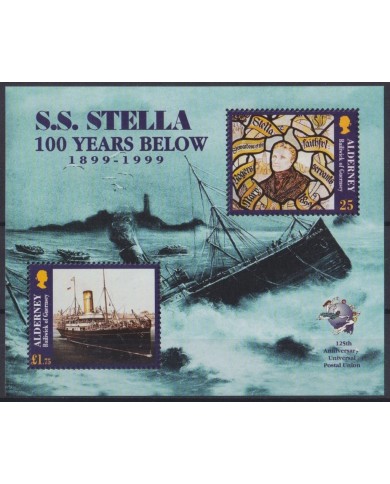 F-EX63946 ALDERNEY ENGLAND UK MNH 1999 SS STELLA SHIP 1899-1999.