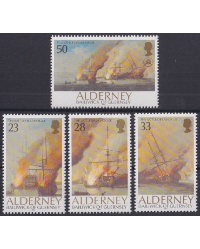 F-EX63952 UK ENGLAND GUERNSEY ALDERNEY MNH 1992 ART PAINTING BATTLESHIP SHIP.