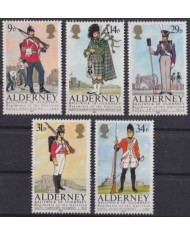 F-EX63955 UK ENGLAND GUERNSEY ALDERNEY MNH 1985 MILITAR COSTUMES REGIMENTS.