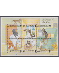 F-EX63793 ALDERNEY UK ENGLAND MNH 1997 IN PRAISE OF THE CAT GATOS SHEET.