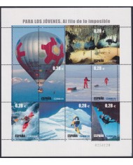 F-EX63798 ESPAÑA SPAIN MNH 2005 AL FILO DE LO IMPOSIBLE ADVENTURES BALLON GLOBE CAVERN.