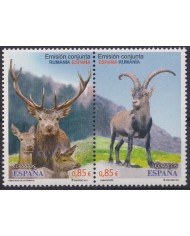 F-EX64239 ESPAÑA SPAIN MNH 2011 JOINT ISSUE RUMANIA CIERVOS ANTELOPE.