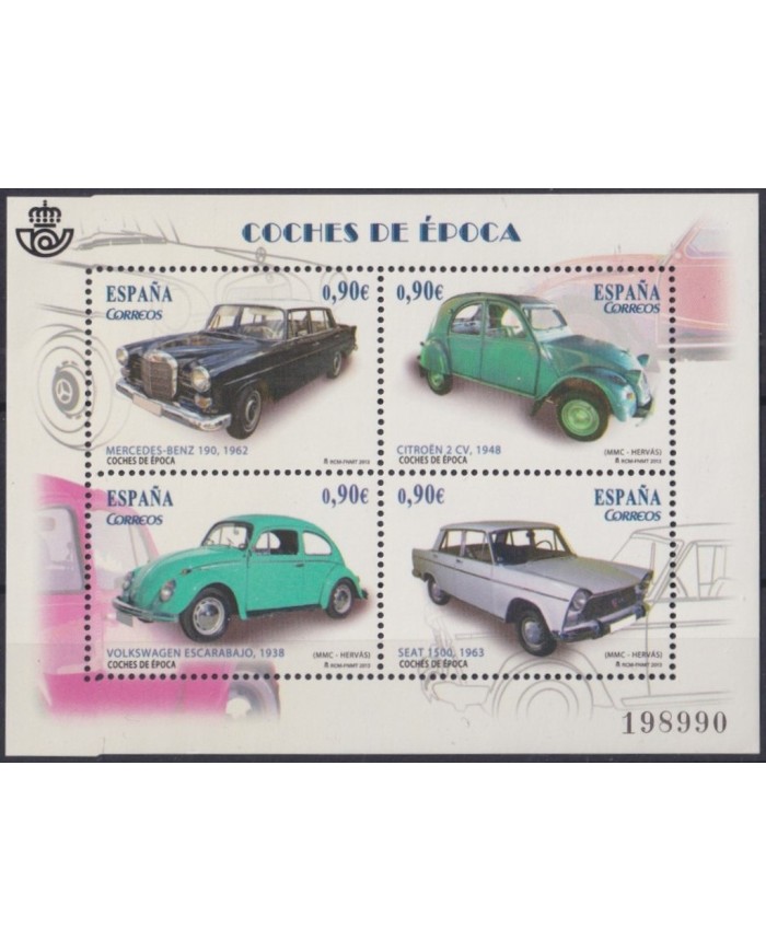 F-EX64243 ESPAÑA SPAIN MNH 2013 AUTO OLD CARS SEAT 1500 MERCEDES BENZ CITROEN VW.