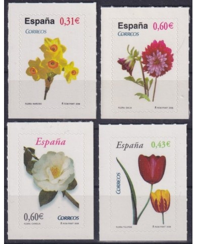 F-EX64248 ESPAÑA SPAIN MNH 2008 ADHESIVES FLOWER FLORES.
