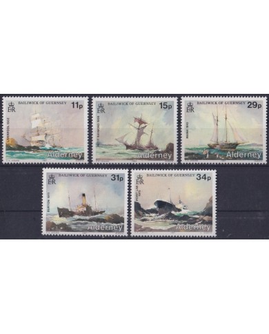 F-EX64250 ALDERNEY UK ENGLAND MNH 1987 WRECK SHIP SAILBOATS BARCO.