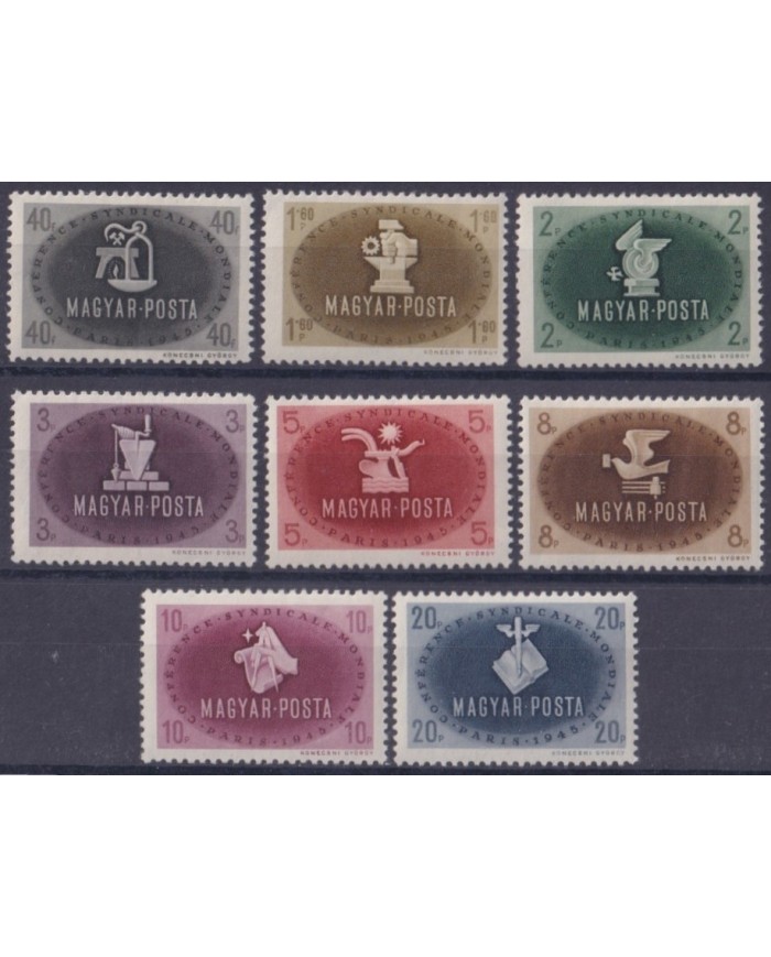 F-EX63287 HUNGARY MNH 1945 WORLD TRADE UNION CONFERENCE.